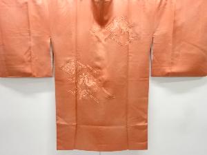 向かい花喰い鳥模様刺繍ロング絵羽道行コート